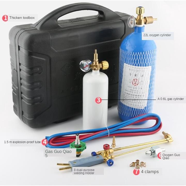 (Ram Lanc) Set Alat Las Portabel 2L / Set Alat Las Oksigen + LPG Portabel Set Alat Las Pemotong dan 