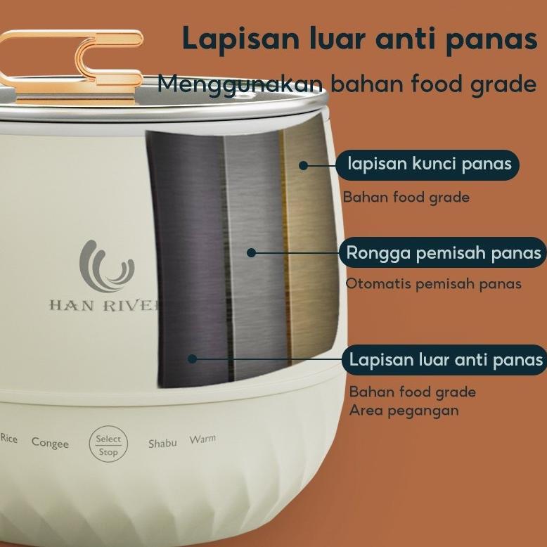 TERBARU HAN RIVER Magic com mini Rice Cooker Mini/Penanak nasi 300watt