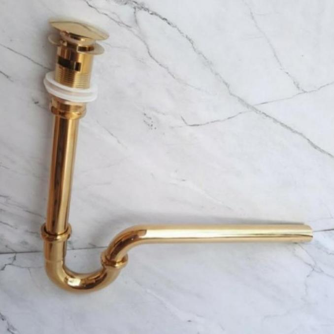 SIFON WASTAFEL GOLD MODEL TOTO/SIFON PEMBUANGAN AIR WASTAFEL EMAS