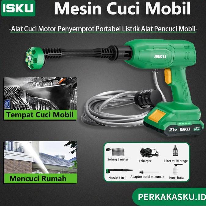 Isku Jet Cleaner Mesin Cuci Mobil Alat Cuci Motor Penyemprot Portabel Listrik Alat Pencuci Mobil