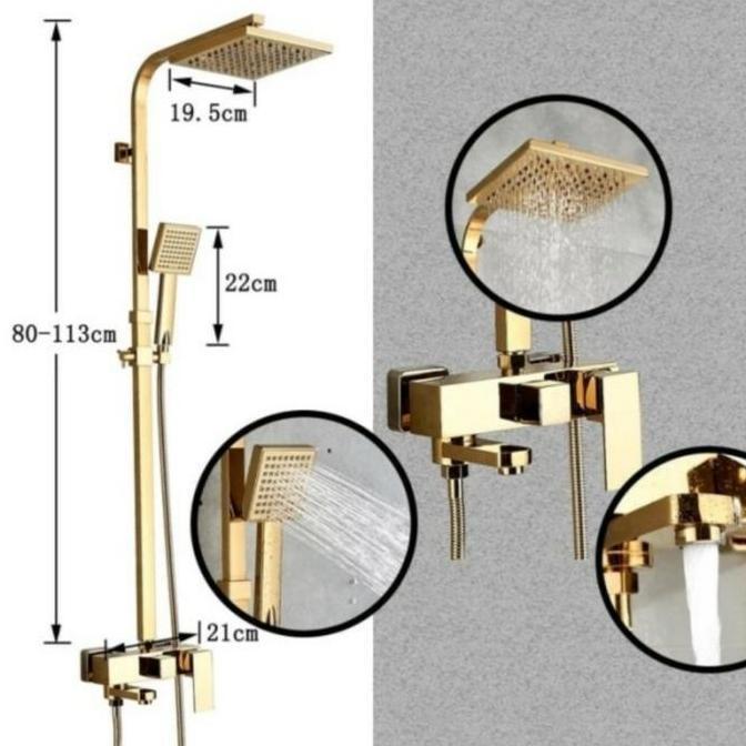 SHOWER TIANG PANAS DINGIN GOLD EMAS/SHOWER SETT MIXER MODEL TOTO PALOM