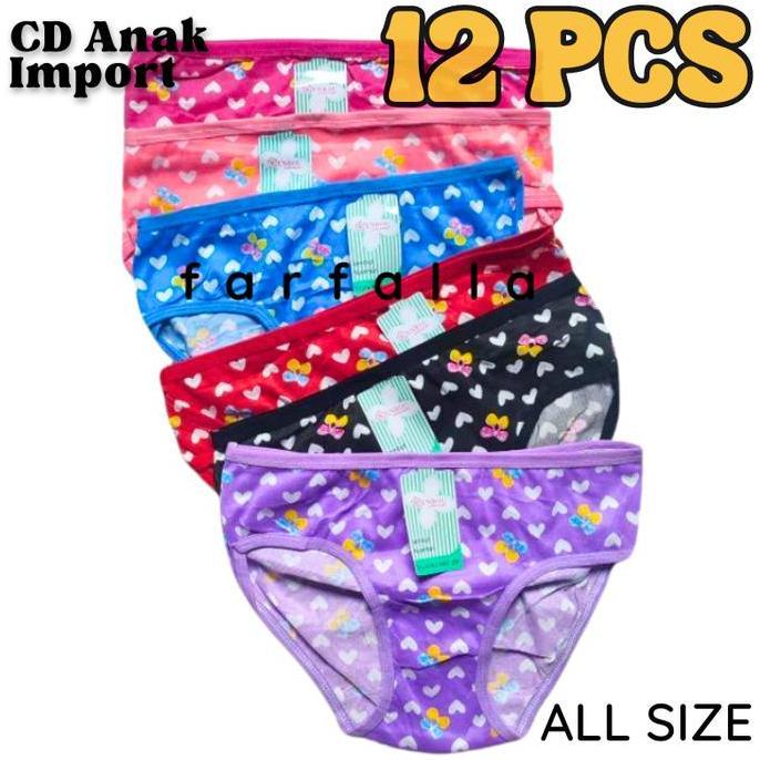 1 LUSIN (12 PCS) CD CELANA DALAM WANITA PEREMPUAN CEWEK REMAJA ABG IMPORT MOTIF MURAH