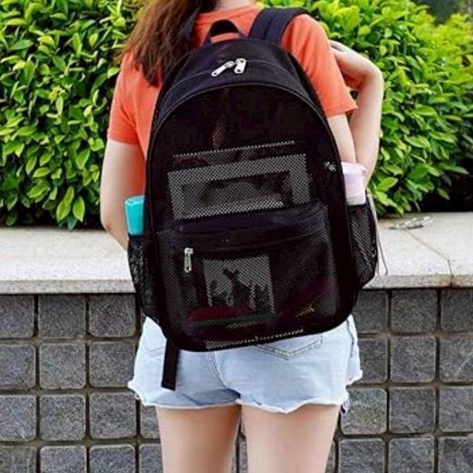 Koyabags - Ransel Wanita Pria Motif Jaring Transparan Backpack Daily / Tas Ransel Multifungsi Cewek 