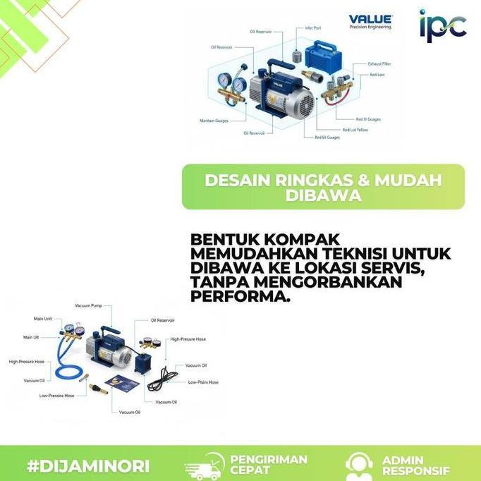 MESIN VAKUM AC VACUM PUMP VALUE 1/4 PK/HP ORIGINAL VE115