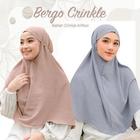 Jilbab Bergo Crinkle Airflow L/Hijab Instan Bergo Crinkle Premium