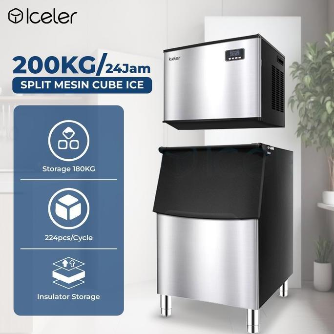 Cinare- Iceler Mesin Es Batu Commercial Ice Maker Icr-200 200Kg/24Jam Ice Cube Machine 224Pcs/Cycle 