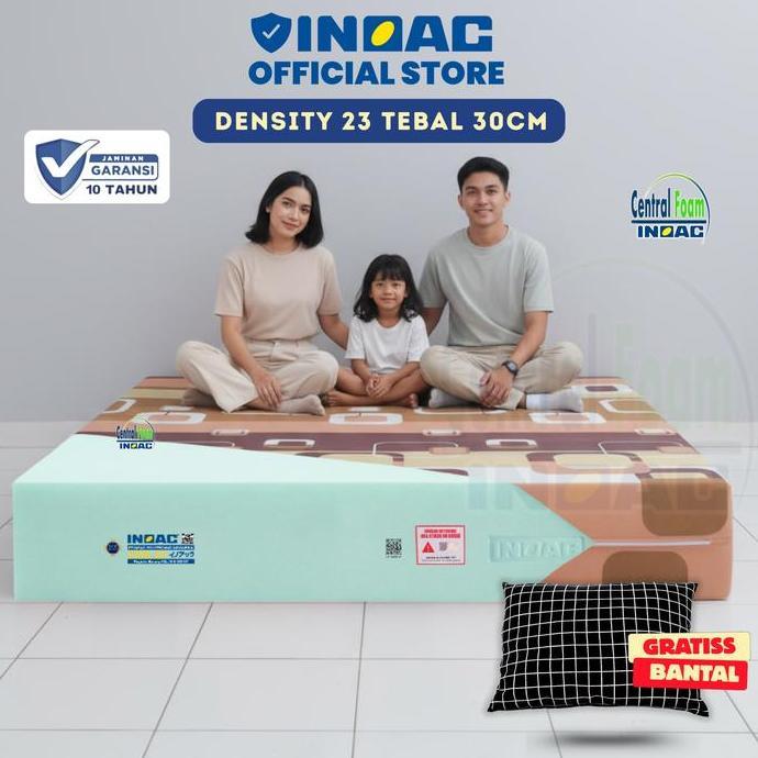 Kasur Busa INOAC Tebal 30 cm EON Density 23 - FREE BANTAL - Ukuran 80x200, 90x200, 100x200, 120x200,