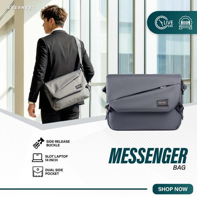 EVERNEXT - Messenger Bag Pria Tas Selempang Pria Tas Selempang Laptop Terbaru