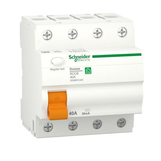 nyomanpauz / Schneider ELCB 4P 40A 30mA Domae DOMR01440 / RCCB 3P+N 40 Ampere 30 mA Diskon