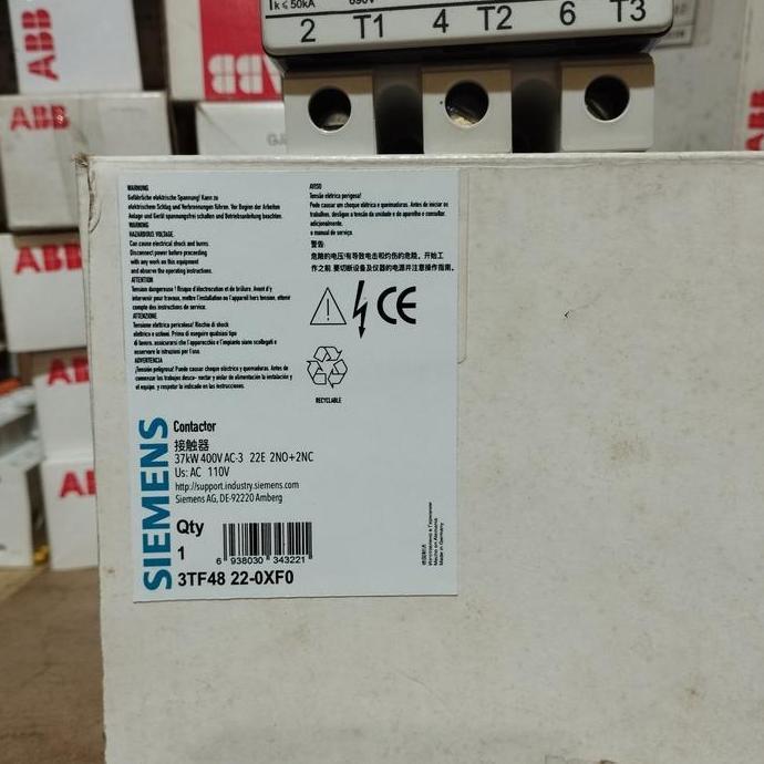 pt.dewicitraresmi / kontaktor siemens 3TF48 22-0XF0 100A 110V 37kw 3TF4822 Diskon