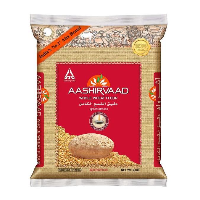 Farina- Chakki Atta Aashirvaad India / Whole Wheat Flour /Tepung Gandum Import 1Kg 2Kg 5Kg