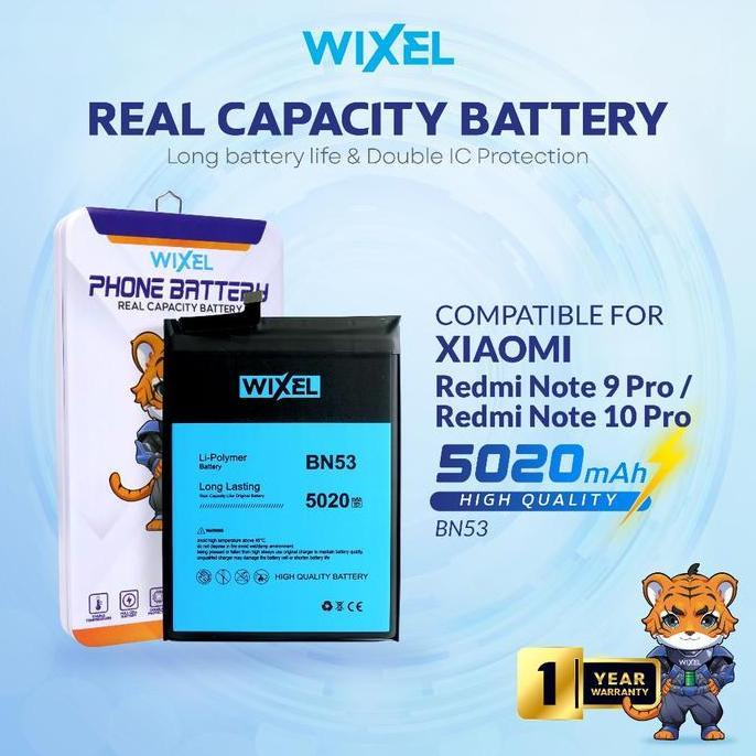 WIXEL Baterai BN53 Compatible For Redmi Note 9 Pro / Note 10 Pro Double Power Real Capacity Batre Ba