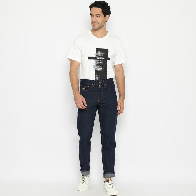 Hose- Papperdine 307 Rinse Loose Fit Selvedge Celana Panjang Jeans Pria