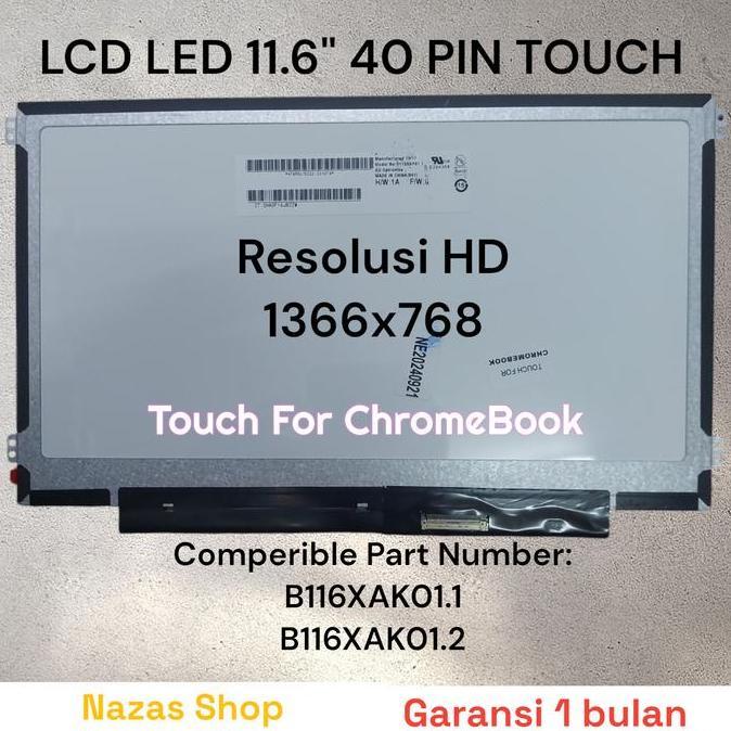 Lcd Led Dell Chromebook 3100 11.6" Lcd Led Screen Touch Hd 1366X768 40 Pin B116Xak01.1 45Ghc B116Xak