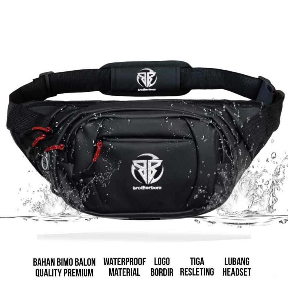 original tas waistbag pinggang dan bahu slempang pria gaul terlaris