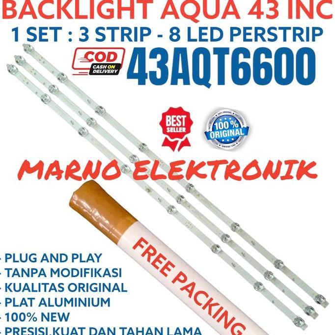 BACKLIGHT AQUA 43IN 43AQT 43AQT6600 8K 8LED LAMPU ASLI ORI ORIGINAL A2162