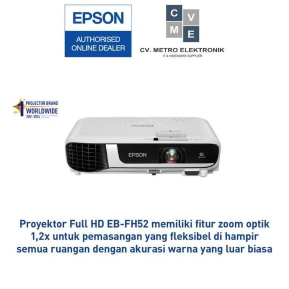 Proyektor Epson Eb-Fh54 Eb Fh54 Ebfh54 Wifi Direct Wireless 4.100 Lumens Full Hd 3Lcd Pengganti Eb-F