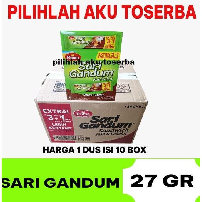 Roma Sari Gandum Box Sandwich Susu & Cokelat - ( 1 Dus Isi 10 Box )