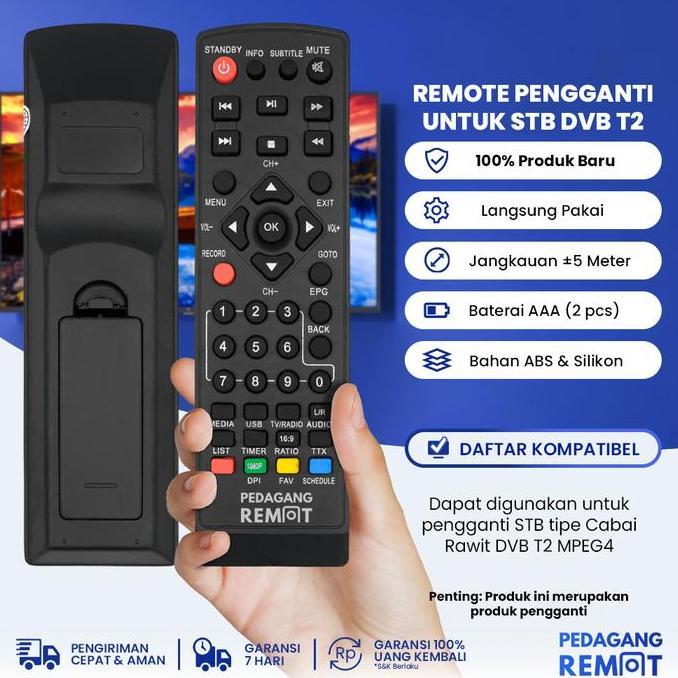 Remote STB Parabola Venus DVB T2 / Venus Cabai Rawit DVB T2 MPEG4