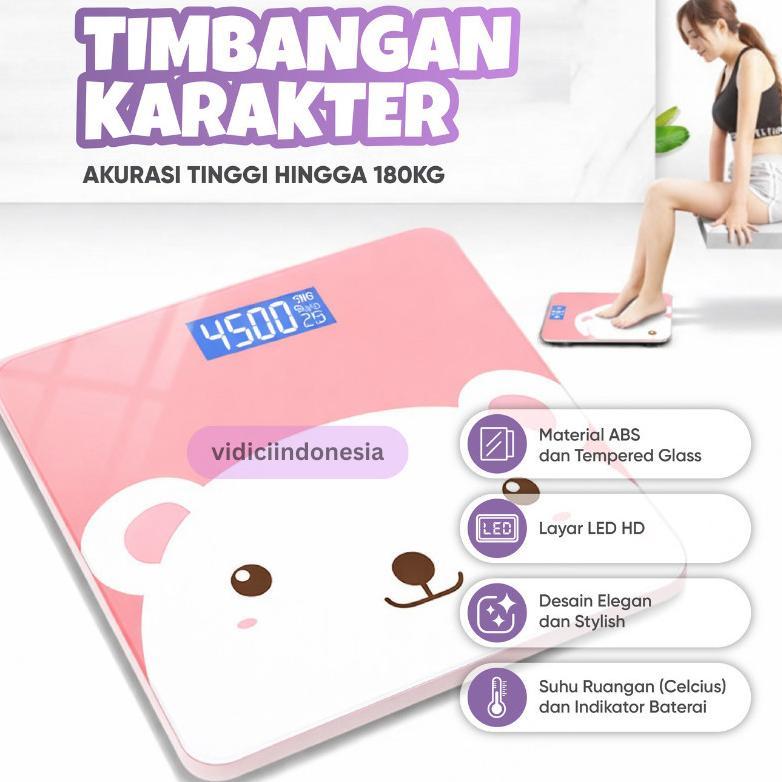 VIDICI Timbangan Badan Karakter Timbangan Badan