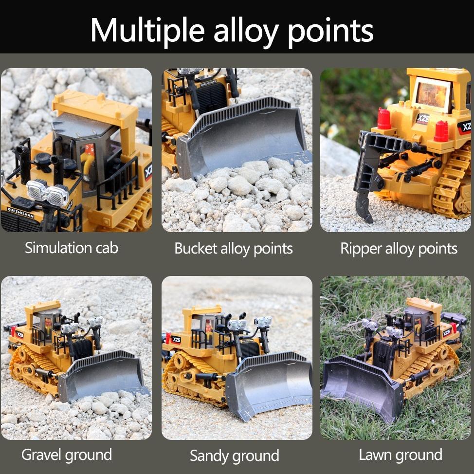 BEST SALE MAINAN BULLDOZER REMOTE CONTROL BULLDOZER RC MAINAN MOBIL KONTRUKSI FRONT LOADER LAMPU +SU