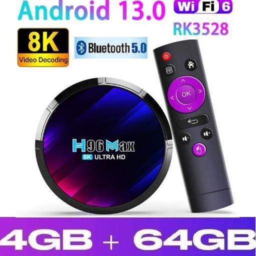 Android TV Box H96 MAX 4GB 64GB Bluetooth Miracast Resolusi 8K