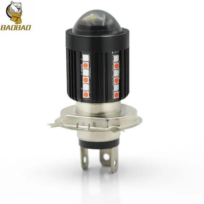 Ready Lampu LED Utama Motor Soket H4 Model Alien Laser 30 LED 2 Warna Hi / Loo 20 Watt Motorcycle