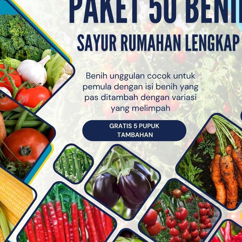 Paket Komplit Benih Sayuran 50 Jenis Untuk Hobi, Konsumsi Pribadi, Dan Usaha 50 Jenis Benih Sayuran 