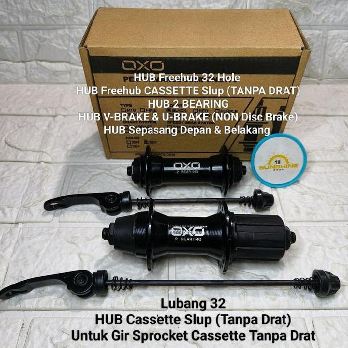 Ready Hub Freehub 32H OXO HB829 Slup TANPA DRAT Untuk Gir Sprocket Cassette 7 8 9 10 Speed BEARING K