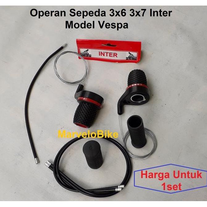 Shifter Operan Sepeda 3x6 3x7 Model Vespa Inter murah