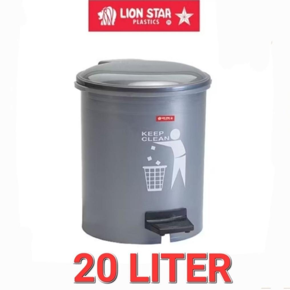 Lion Star Tempat Sampah Injak Bulat 20 Liter/Hiro Round Step On Dustbin 20 Liter