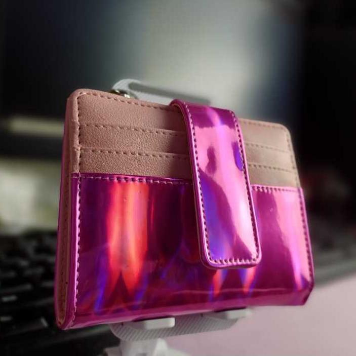 MURAH Meicyaa DOMPET LIPAT MINI HOLOGRAM/GLITTER Dompet Lipat Hologram Dompet Y2k