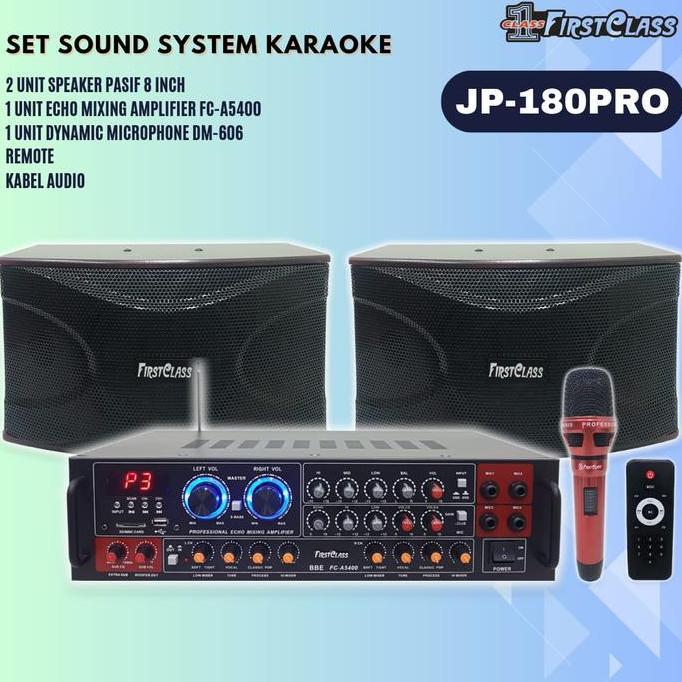 Paket Sound system Karaoke Speaker FIRSTCLASS Amplifier JP180PRO