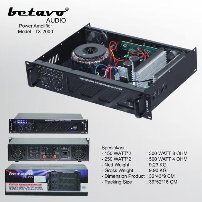 BETAVO AUDIO POWER AMPLIFIER TX-2000
