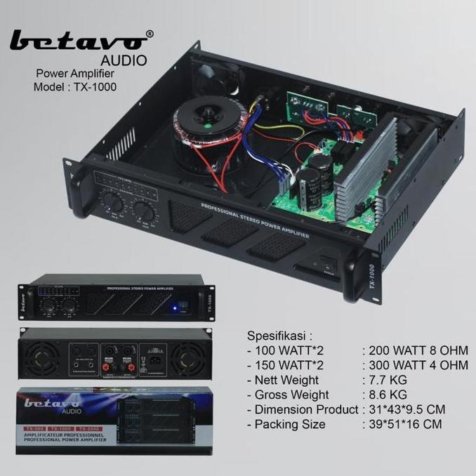BETAVO AUDIO POWER AMPLIFIER TX-1000