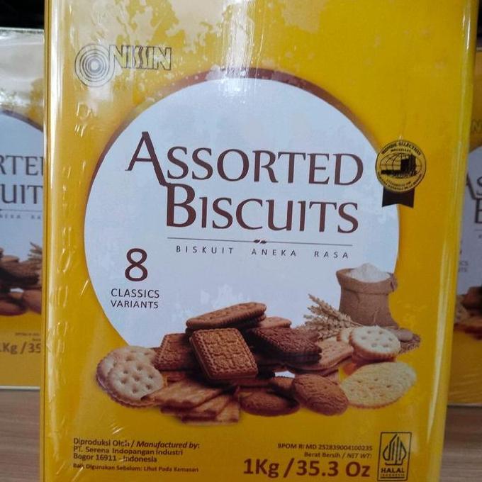 Nissin Assorted Kotak Besar Kuning 1Kg Biskuit Kalengan