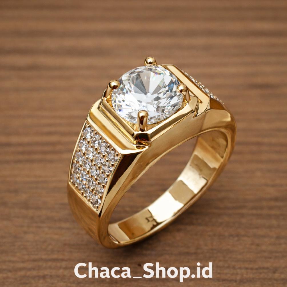 ready stock cincin batu akik pria dewasa titanium permata model terbaru elegan kekinian