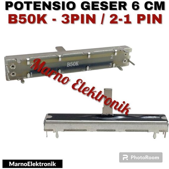 POTENSIO GESER POTENTIO GESER B50K 6 CM 3 PIN 3 KAKI 2-1 ASLI ORIGINAL A2162