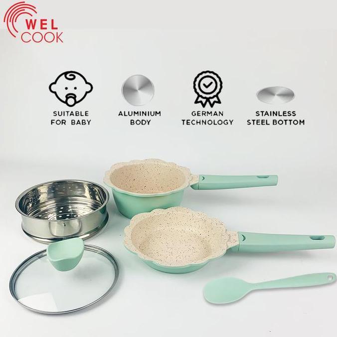Welcook Peralatan Panci Bayi Baby Cookware-Green