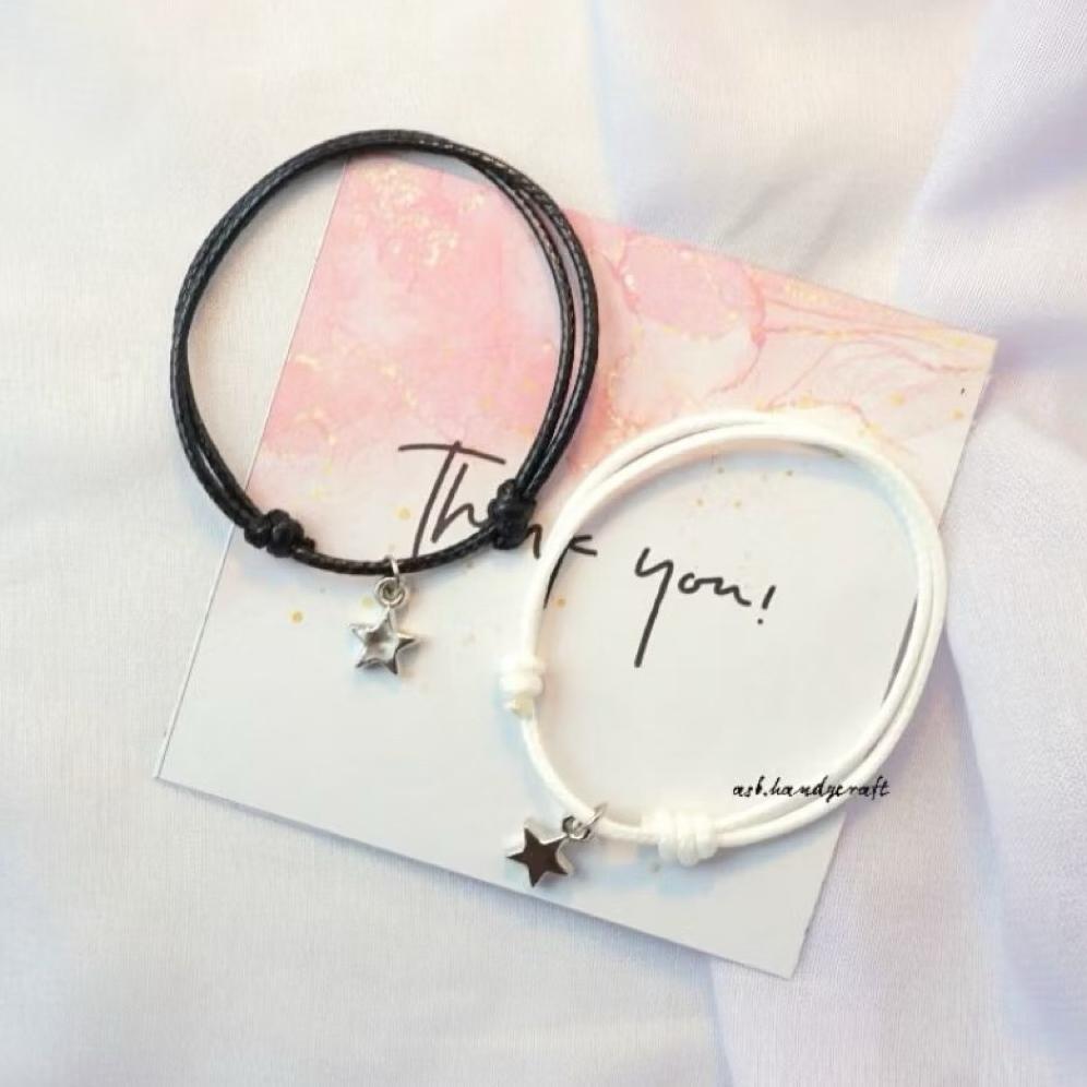 exclusive (cod) 1 pcs gelang couple tali bintang korean style