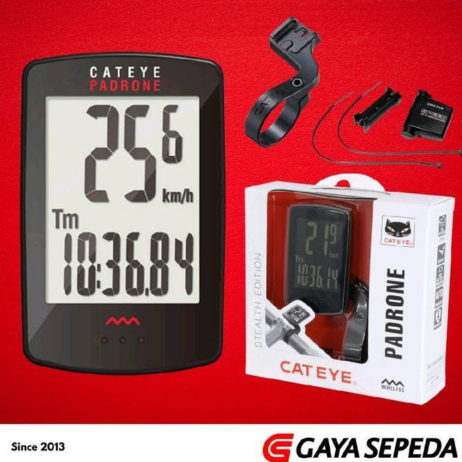 CATEYE PADRONE STEALTH EDITION WIRELESS BIKE COMPUTER SPEEDOMETER SEPEDA ORIGINAL