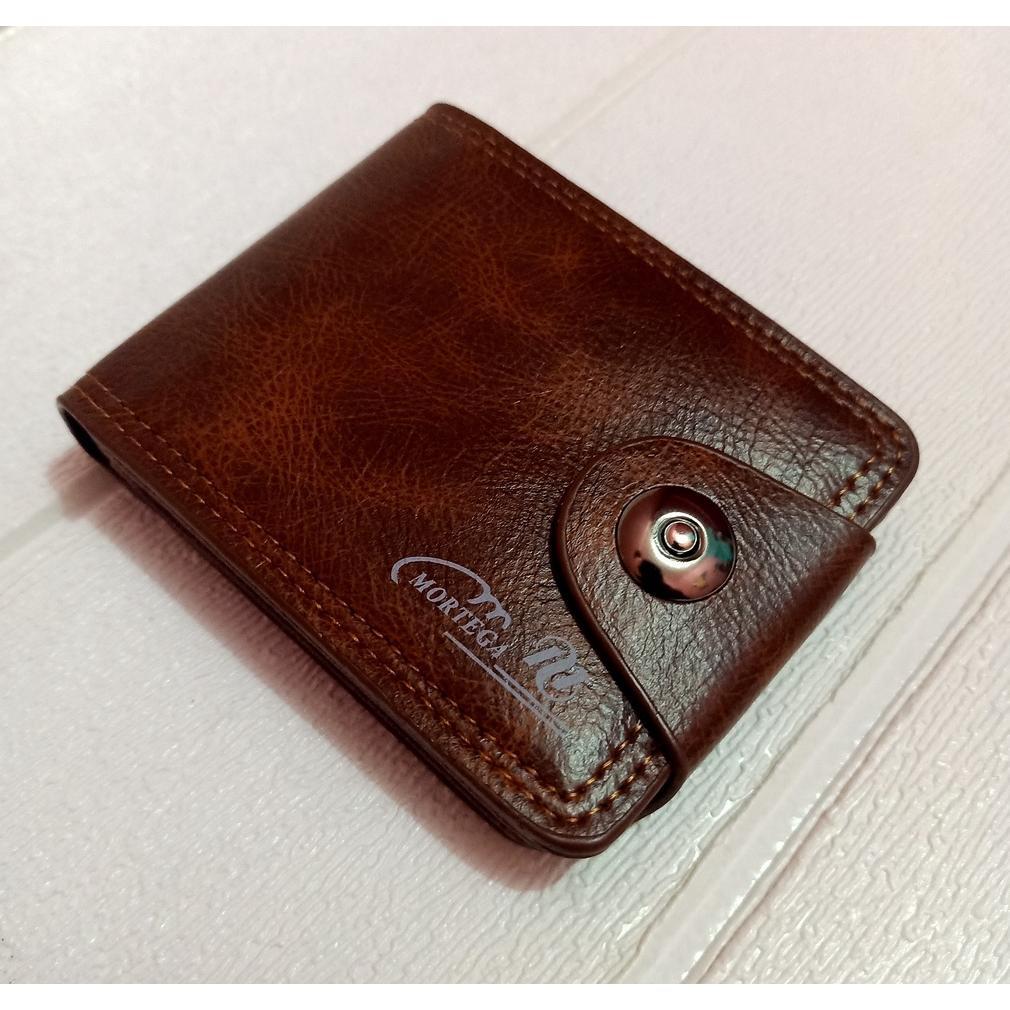 Big Promo Dompet Kulit Pria Model Kancing Magnet Dompet Lipat Pria Dompet Kulit Kualitas Premium Dom