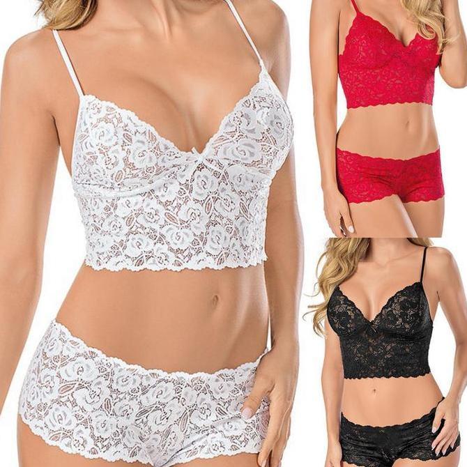 [NL]  BRA BROKAT SEXY SET LINGERIE WANITA BH DENGAN KOLOR LACE TRANSPARAN NET JARING SEKSI BIKINI 1 