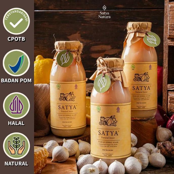 [] SATYA Natural Juice (PAKET 3 Botol) Jus Bawang Putih Tunggal BPOM TR