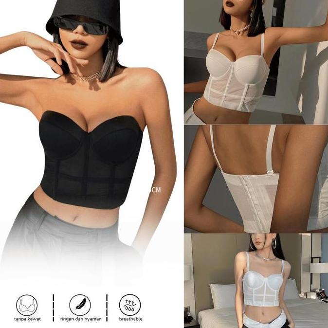 Bustier Top Sexy Lingerie Bustier Set Sexy Corset Bra Wanita