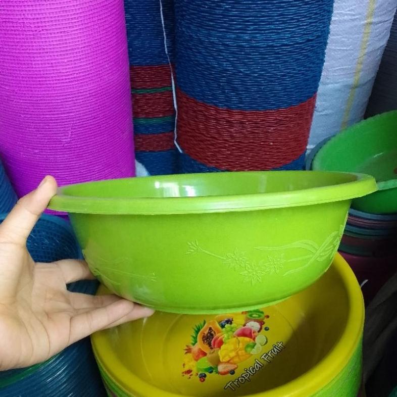NEW 1 LUSIN WASKOM HAJATAN TROPICAL FRUIT 28 cm / BASKOM BESAR PLASTIK MURAH [terbaik][terlaris]