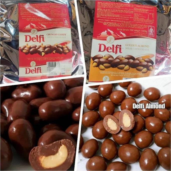 Coklat Lebaran Pack Besar Delfi Drages Mede/ Almond 1000 gram 1 kg Delfi Chic Choc 750gram