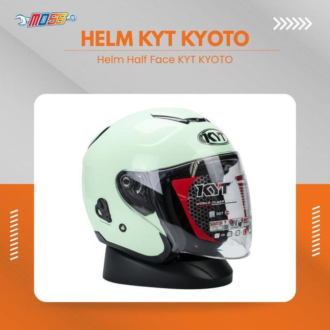 HELM HALF FACE KYT KYOTO SOLID SAGE GREEN | HELM HALF FACE KYT | 100% ORIGINAL PRODUCT