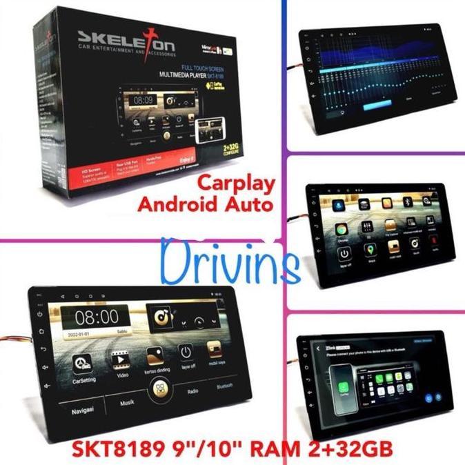 G_NADASULI - HEAD UNIT DOUBLE DIN ANDROID SKELETON SKT-8189 9 INCH / 10 INCH RAM 2+32GB UNIVERSAL CA