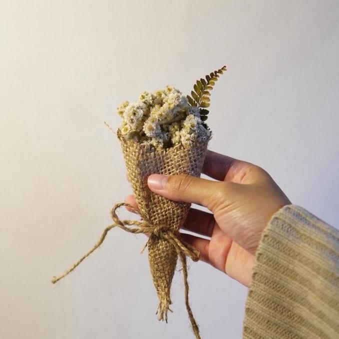 alif_pasword - mini bouquet edelweis - buket bunga kering dry flower edelweiss kecil - my craft arts